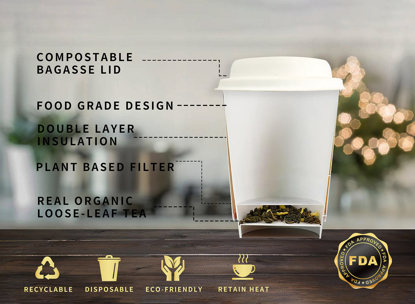 Family Joy Blend  Black Tea in cup with lip —— family-sized pack